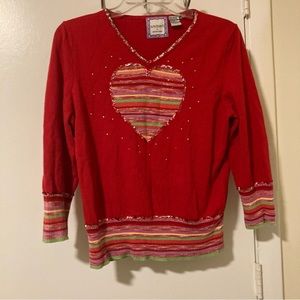 Vintage Y2K Red Smitten by Michael Simon Heart Valentine’s Sweater